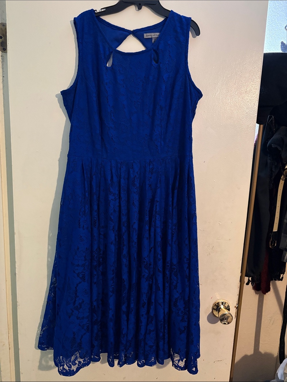 Danny & Nicole Royal Blue Lace Midi Dress